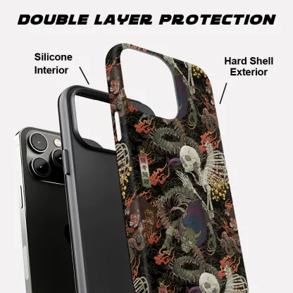Tokyo-Tiger Japanese Yokai And Skeletons Phone Case