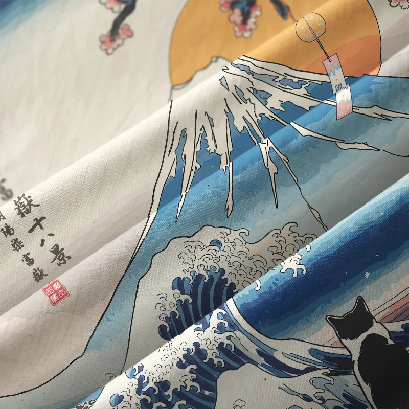 Tokyo-Tiger Cat Looking At The Great Wave Aloha Hawaiian Shirt