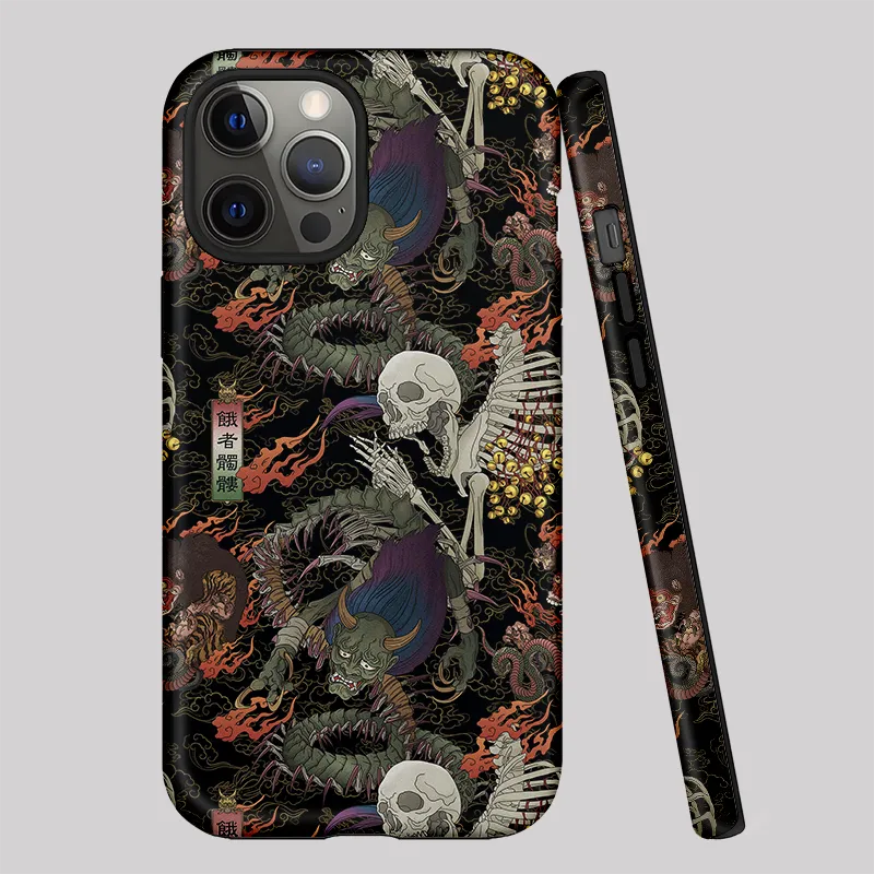 Tokyo-Tiger Japanese Yokai And Skeletons Phone Case