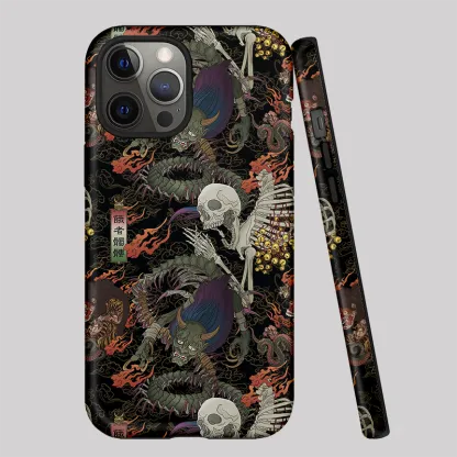 Tokyo-Tiger Japanese Yokai And Skeletons Phone Case