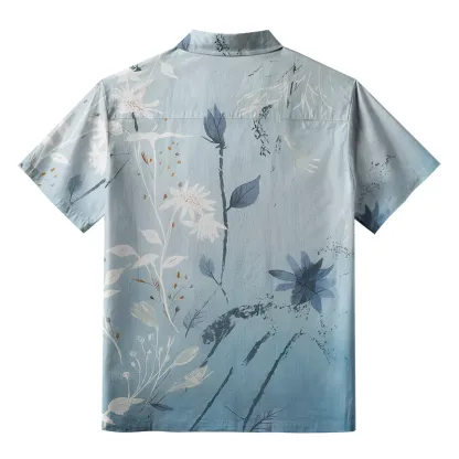 Tokyo-Tiger Serene Botanical Beauty Button-up Shirt