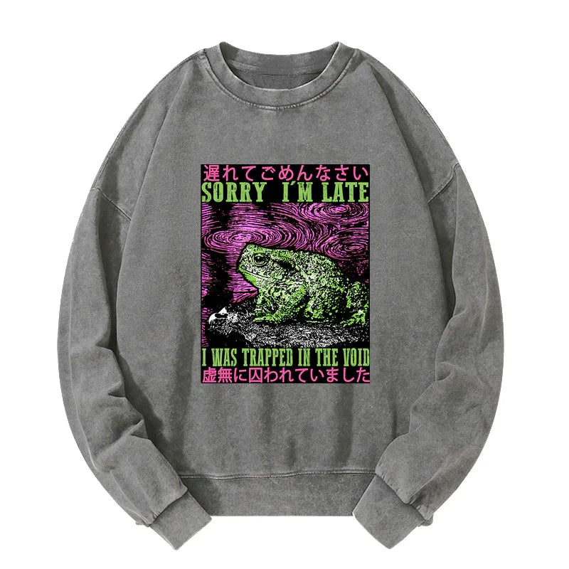 Tokyo-Tiger Frogs Trapped In The Void Washed Sweatshirt