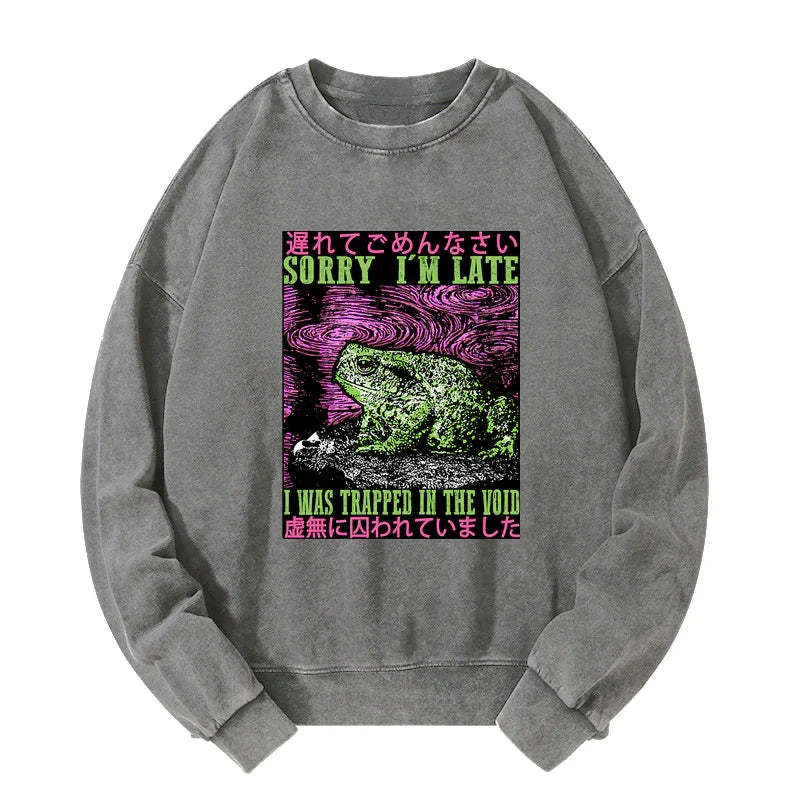Tokyo-Tiger Frogs Trapped In The Void Washed Sweatshirt