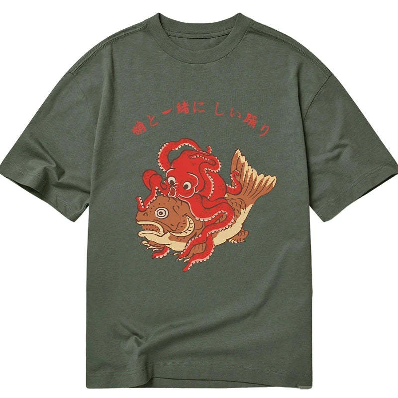 Tokyo-Tiger Octopus And Koi Dance Together Classic T-Shirt