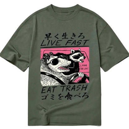 Tokyo-Tiger Live Fast Eat Trash Classic T-Shirt