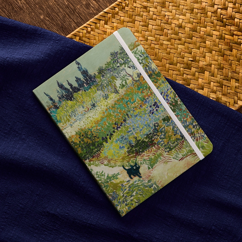 Tokyo-Tiger Black Cat In The Flower Field Notebook