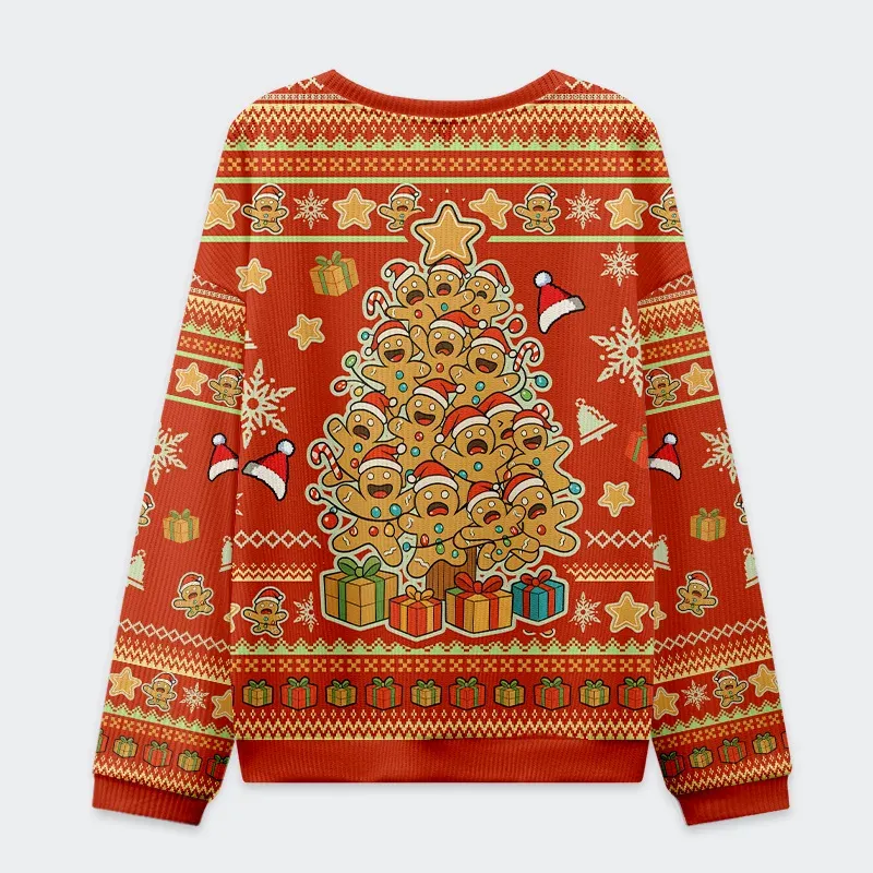 Tokyo-Tiger Gingerbread Man Tree Christmas Ugly Sweatshirt