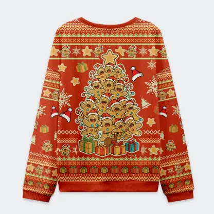 Tokyo-Tiger Gingerbread Man Tree Christmas Ugly Sweatshirt