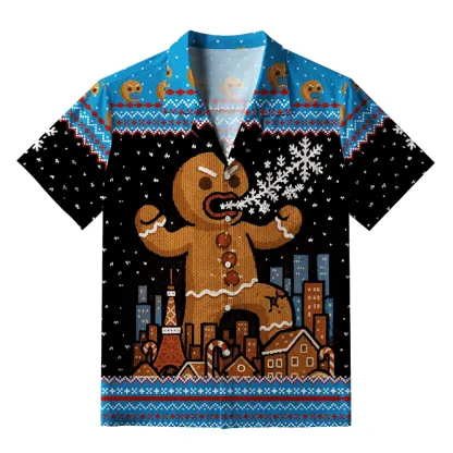 Tokyo-Tiger Gingerbread Monster Aloha Hawaiian Shirt