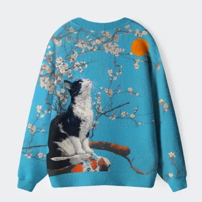 Tokyo-Tiger Cat Looking At The Sun Cardigan Sweater