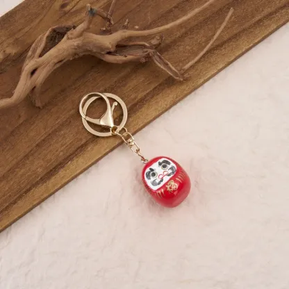 Tokyo-Tiger Japanese Lucky Daruma Red Keychain