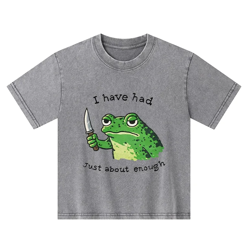 Tokyo-Tiger Impatient Frog Kids Washed T-Shirt