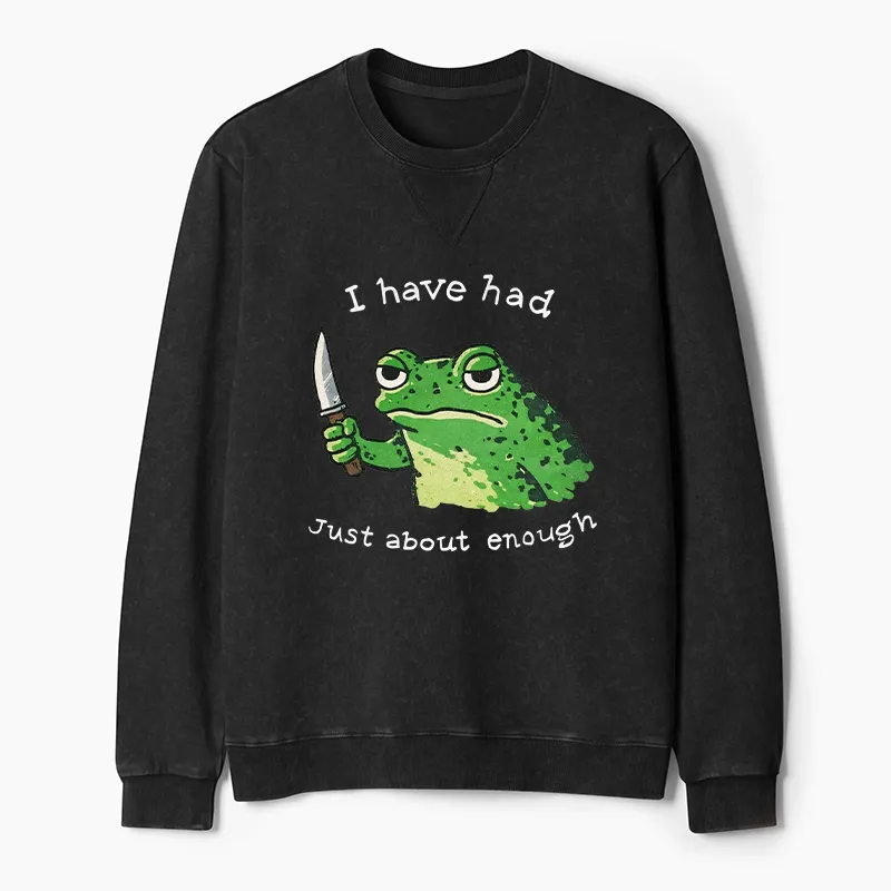 Tokyo-Tiger Impatient Frog Washed Terry Sweatshirt