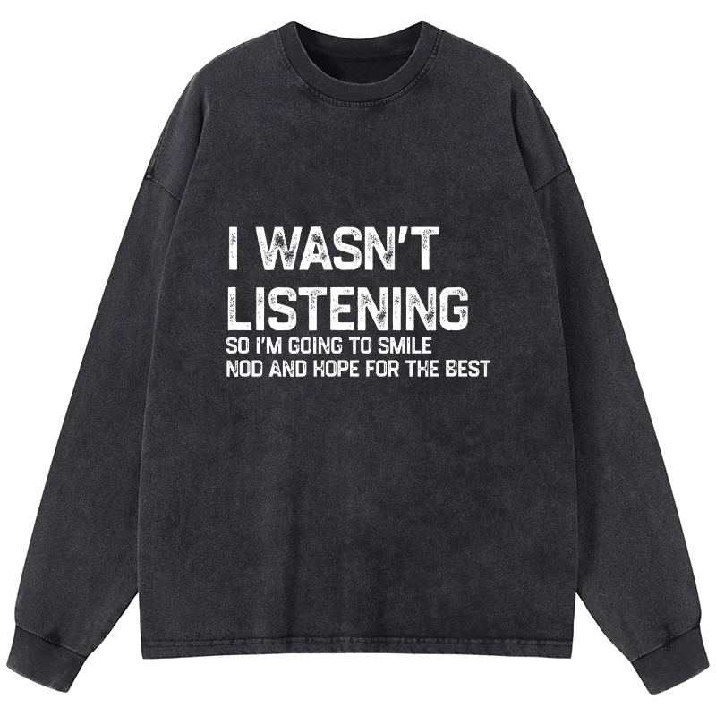 Tokyo-Tiger Indifferent To Everything Washed Long Sleeve T-Shirt