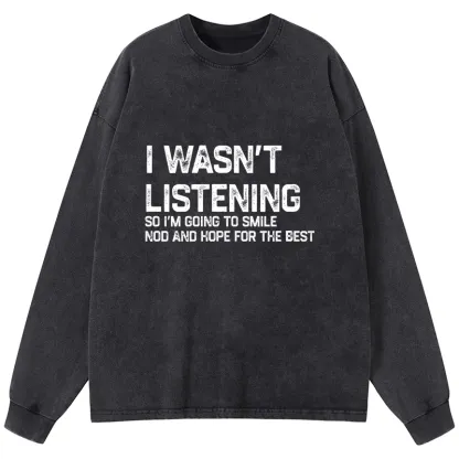 Tokyo-Tiger Indifferent To Everything Washed Long Sleeve T-Shirt