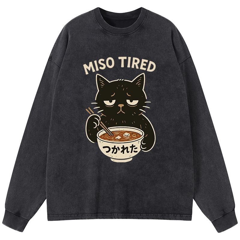 Tokyo-Tiger I’m So Tired Washed Long Sleeve T-Shirt