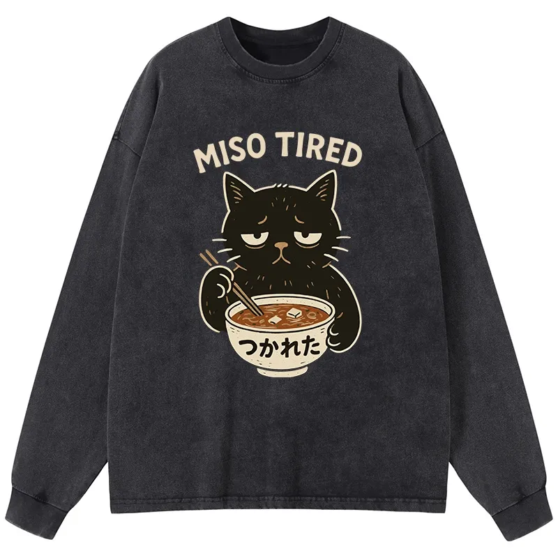 Tokyo-Tiger I’m So Tired Washed Long Sleeve T-Shirt Sale