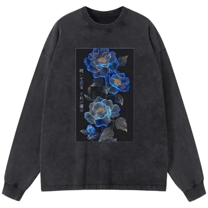 Tokyo-Tiger The Sea Of Flowers In The Darkness Washed Long Sleeve T-Shirt