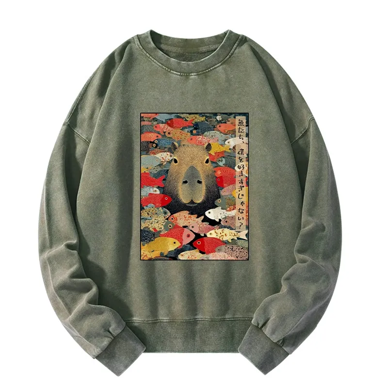Tokyo-Tiger Am I Too Lovable? Washed Sweatshirt