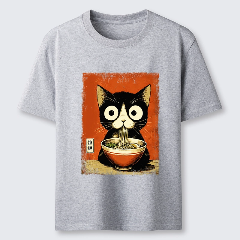 Tokyo-Tiger Ramen Loving Black Cat Classic T-Shirt