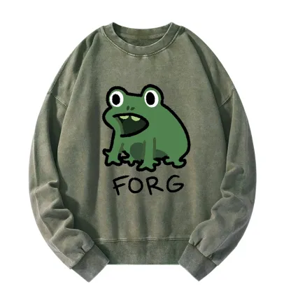 Tokyo-Tiger Funny Forg Japan Washed Sweatshirt