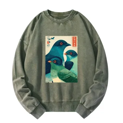 Tokyo-Tiger Petrels Of The Painted Sea Washed Sweatshirt