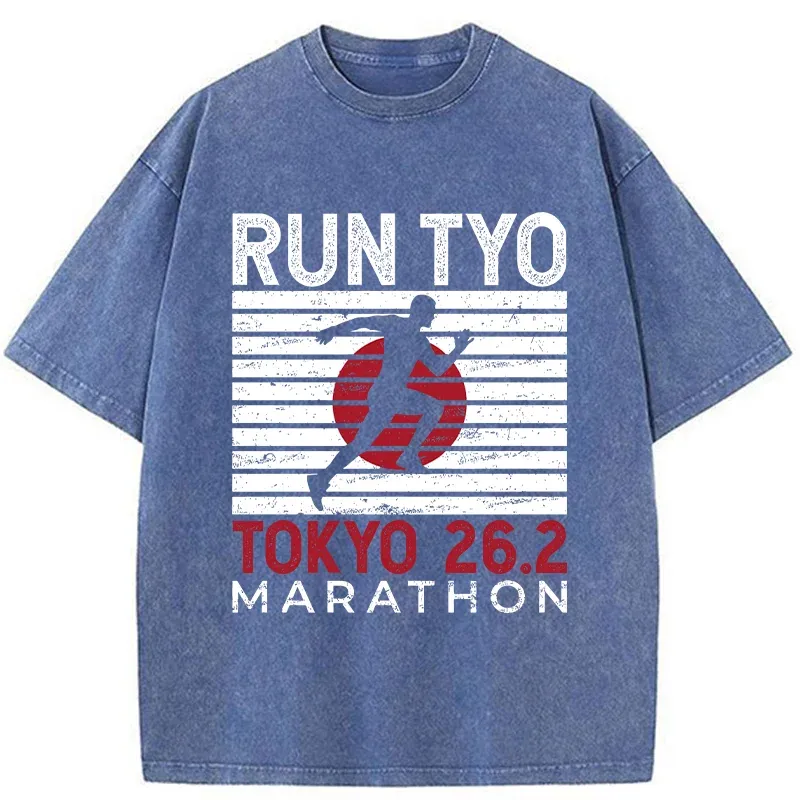 Tokyo-Tiger Tokyo Marathon Washed T-Shirt