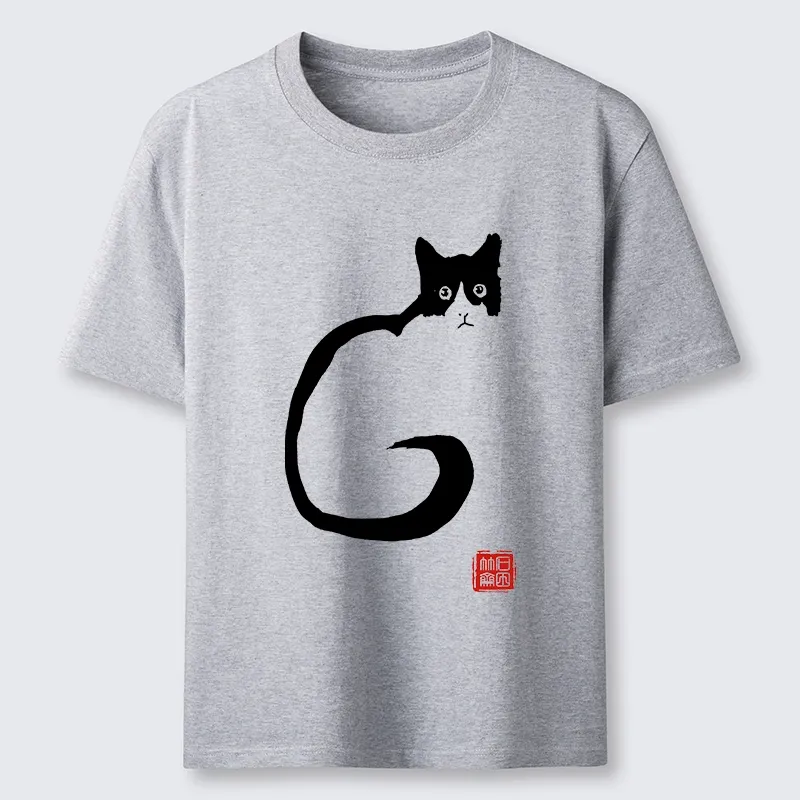Tokyo-Tiger Calm Cat In Simple Lines Classic T-Shirt