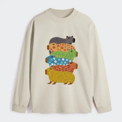 Tokyo-Tiger Colorful Capybaras Classic Long Sleeve T-Shirt