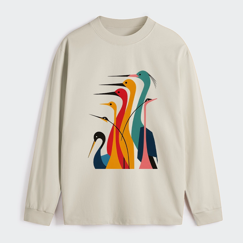 Tokyo-Tiger Various Types Of Cranes Classic Long Sleeve T-Shirt