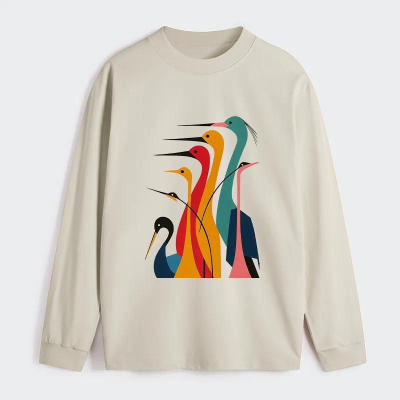 Tokyo-Tiger Various Types Of Cranes Classic Long Sleeve T-Shirt