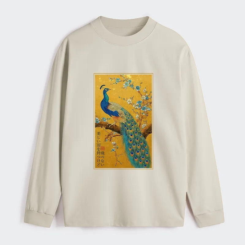 Tokyo-Tiger The Peacock's Silent Elegance Classic Long Sleeve T-Shirt