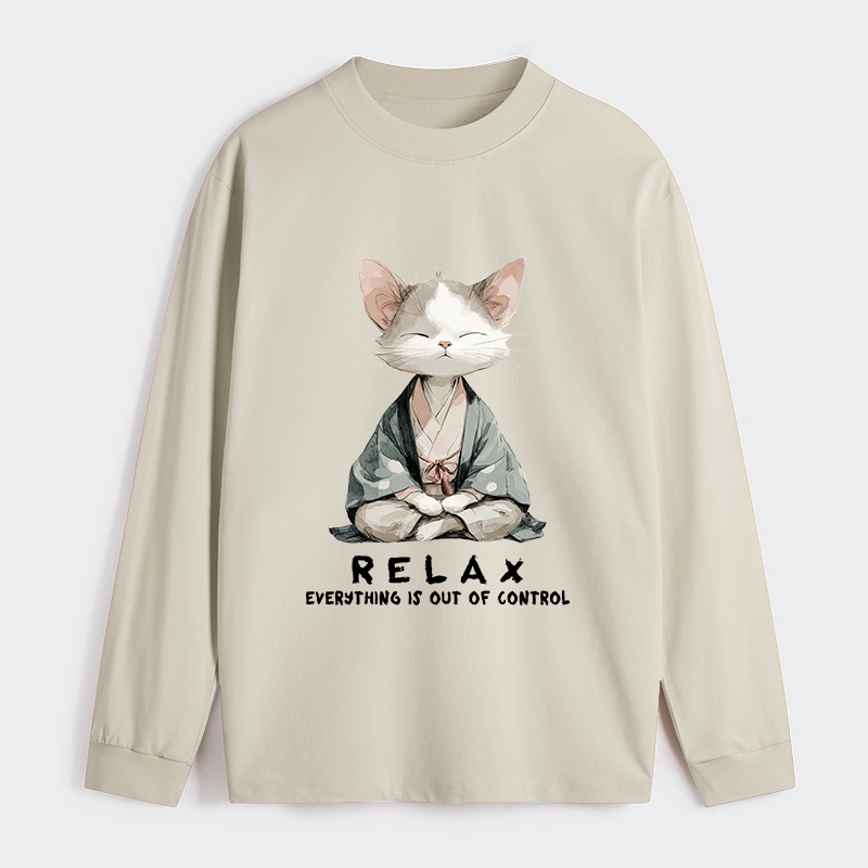 Tokyo-Tiger Zen Cat Relaxation，Everything's Out Of Control Classic Long Sleeve T-Shirt