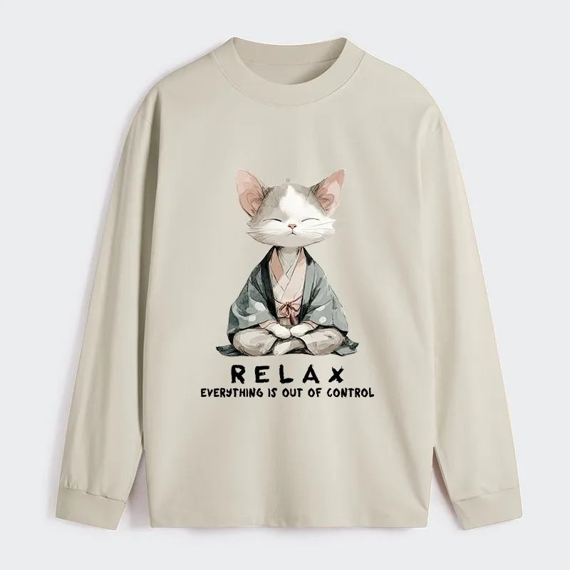 Tokyo-Tiger Zen Cat Relaxation，Everything's Out Of Control Classic Long Sleeve T-Shirt