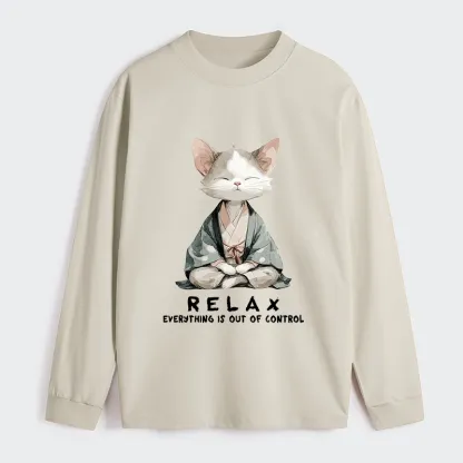 Tokyo-Tiger Zen Cat Relaxation，Everything's Out Of Control Classic Long Sleeve T-Shirt