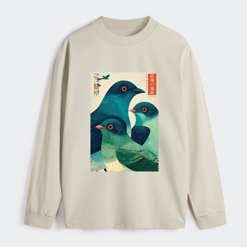 Tokyo-Tiger Petrels Of The Painted Sea Classic Long Sleeve T-Shirt
