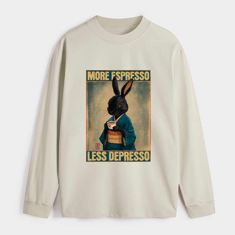 Tokyo-Tiger More Espresso Less Depresso Rabbit Classic Long Sleeve T-Shirt