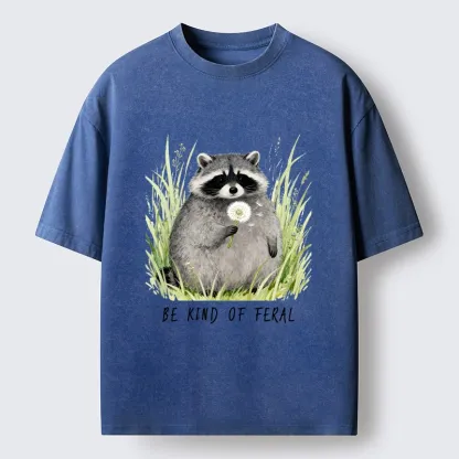 Tokyo-Tiger Gentle Feral Raccoon Moments Washed T-Shirt