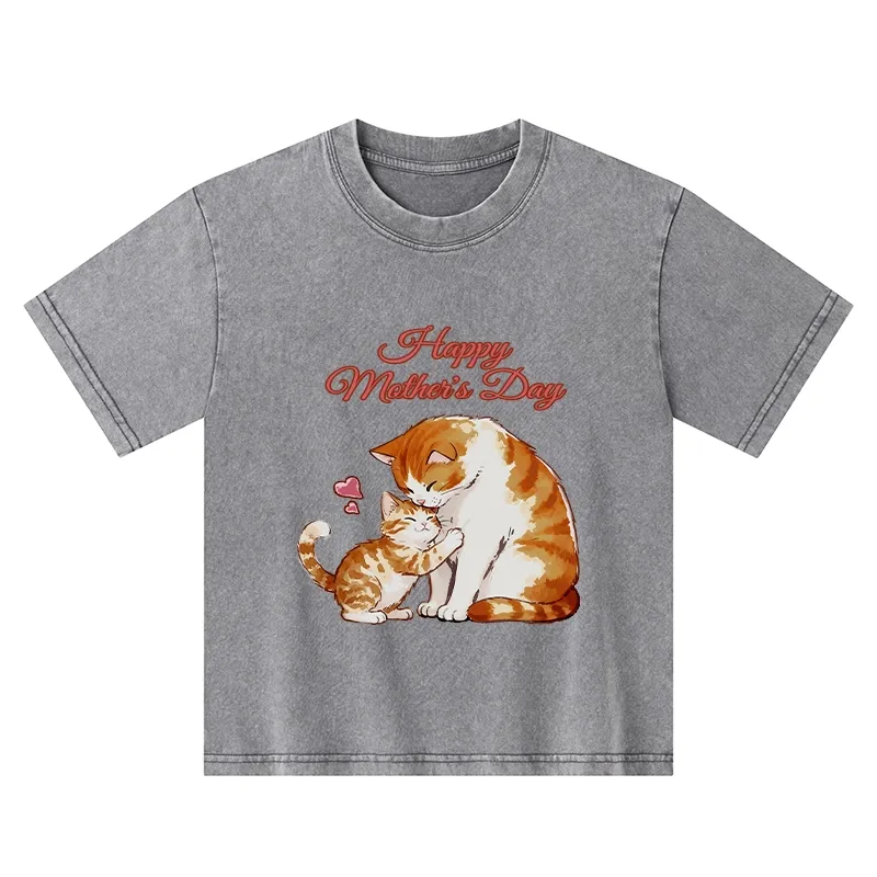 Tokyo-Tiger Love Of Cats Kids Washed T-Shirt