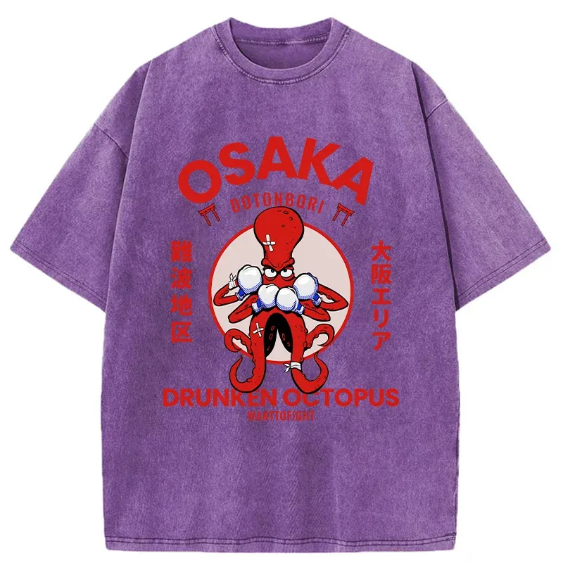 Tokyo-Tiger Osaka Octopus Monster Washed T-Shirt