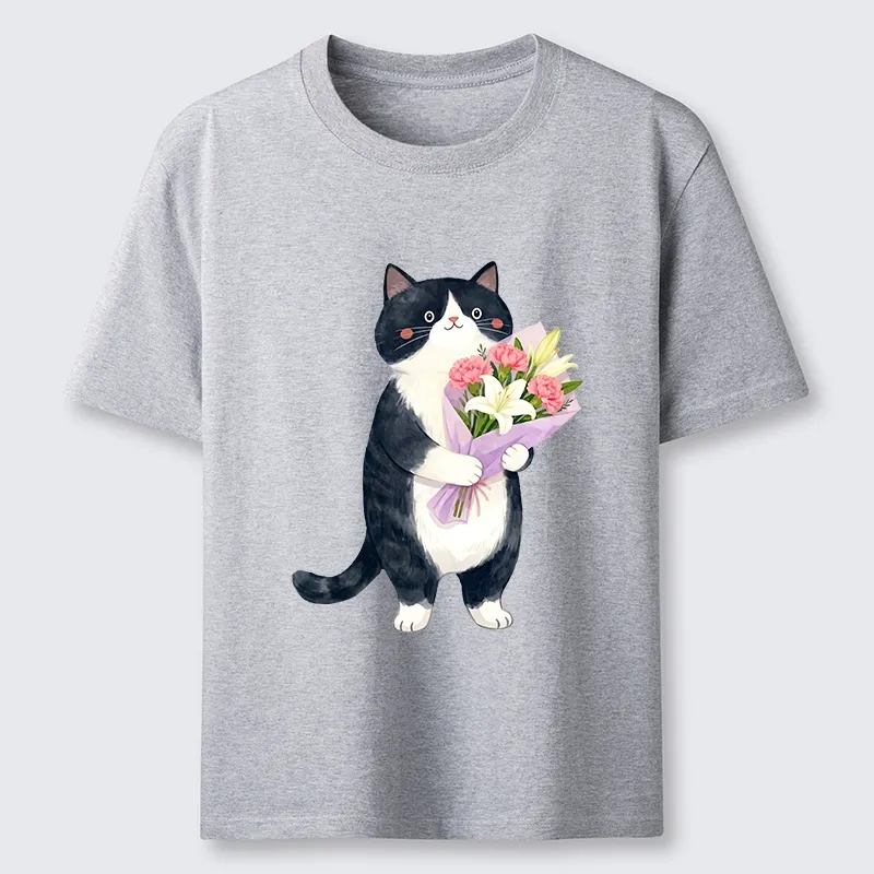 Tokyo-Tiger Sweet Cat Delivers Flowers Classic T-Shirt