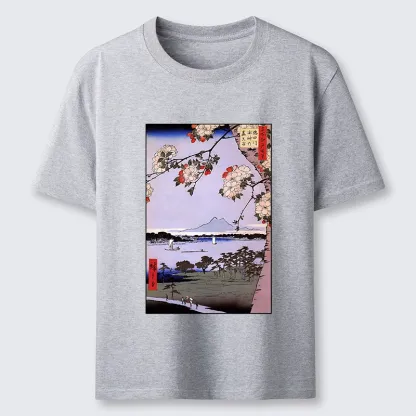 Tokyo-Tiger Vintage Japanese Print: Sakura And Fuji Classic T-Shirt