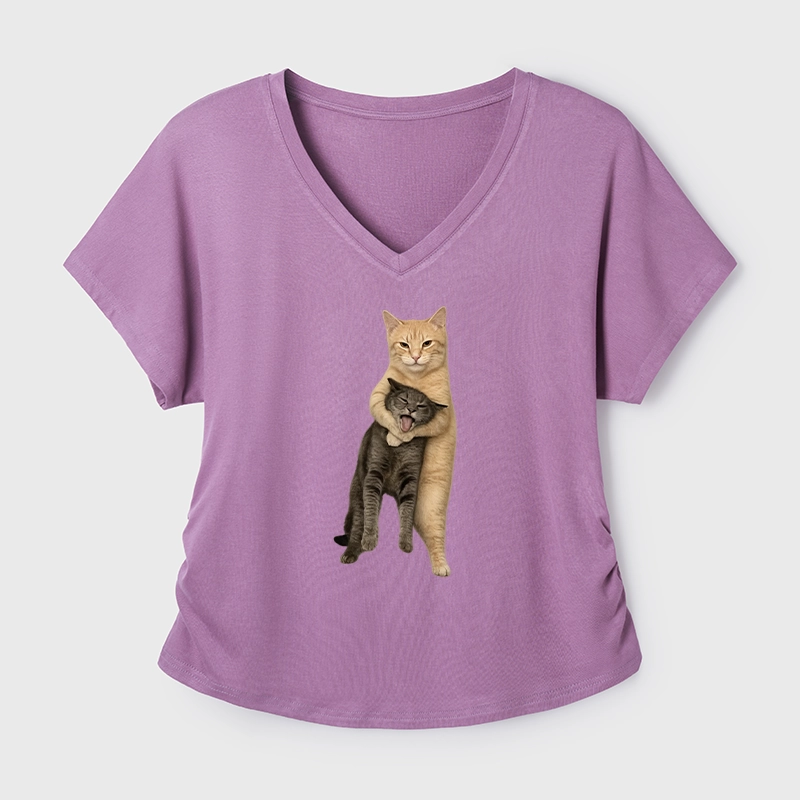 Tokyo-Tiger Orange Cat’s Tight Embrace Modal Dolman Sleeve T-Shirt