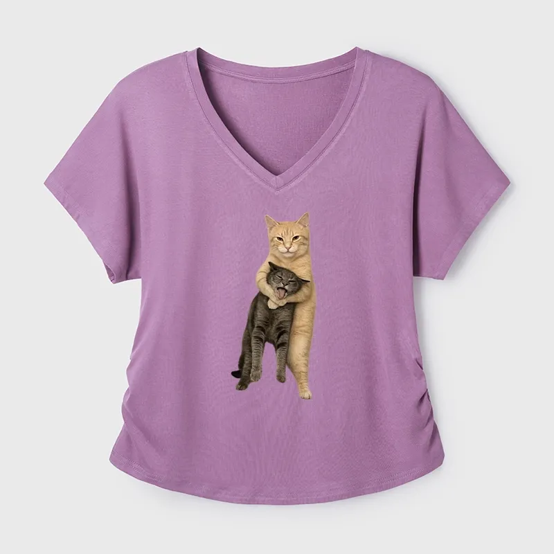 Tokyo-Tiger Orange Cat’s Tight Embrace Modal Dolman Sleeve T-Shirt