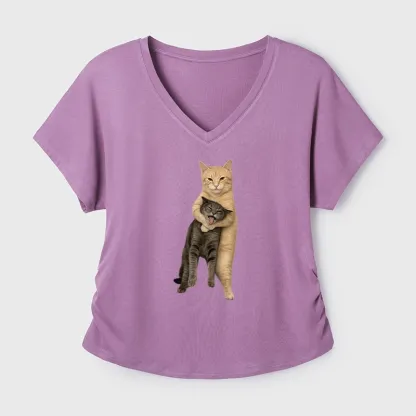 Tokyo-Tiger Orange Cat’s Tight Embrace Modal Dolman Sleeve T-Shirt