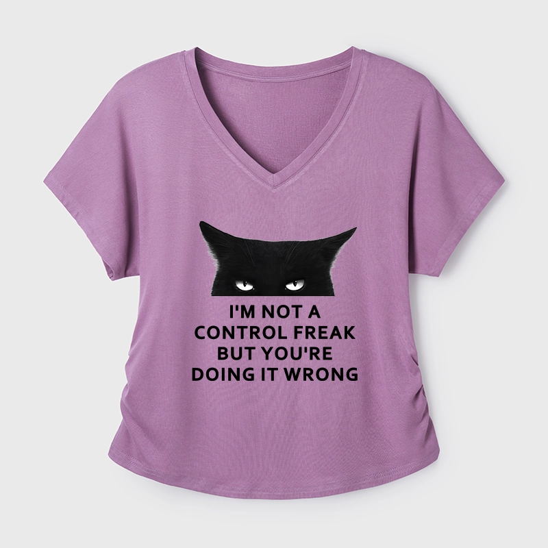 Tokyo-Tiger Control Freak Funny Modal Dolman Sleeve T-Shirt
