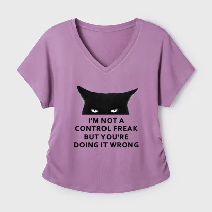 Tokyo-Tiger Control Freak Funny Modal Dolman Sleeve T-Shirt