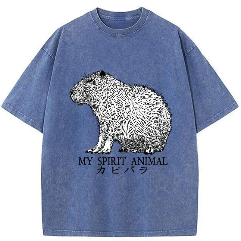 Tokyo-Tiger Capybara Spirit Washed T-Shirt