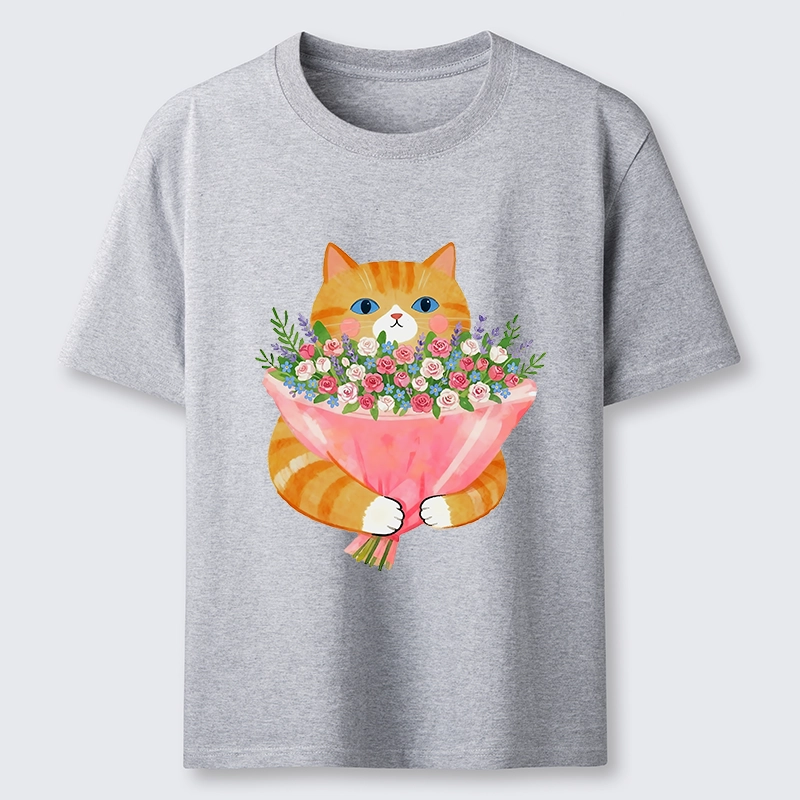 Tokyo-Tiger Cozy Cat Offering A Bouquet Classic T-Shirt