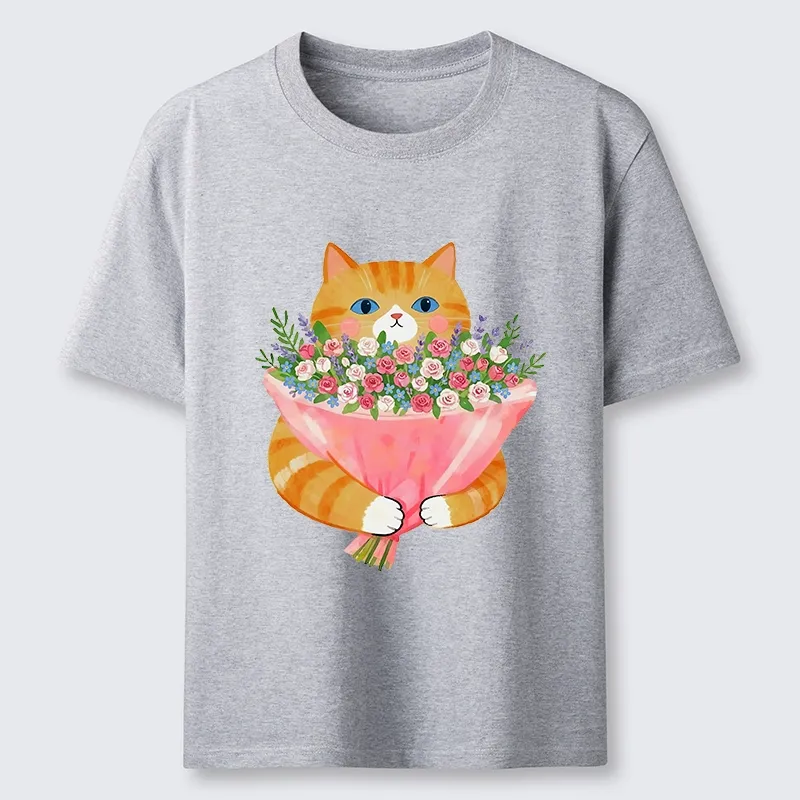 Tokyo-Tiger Cozy Cat Offering A Bouquet Classic T-Shirt